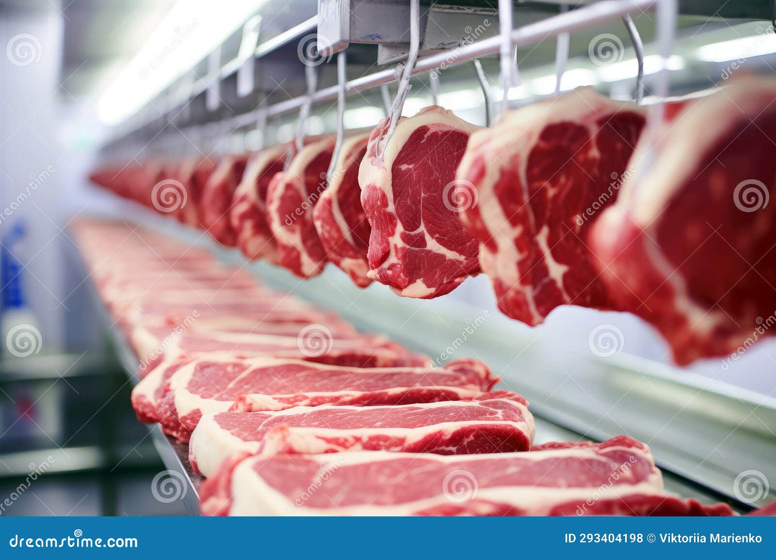 Meat Processing at the Plant Stock Illustration Illustration of
