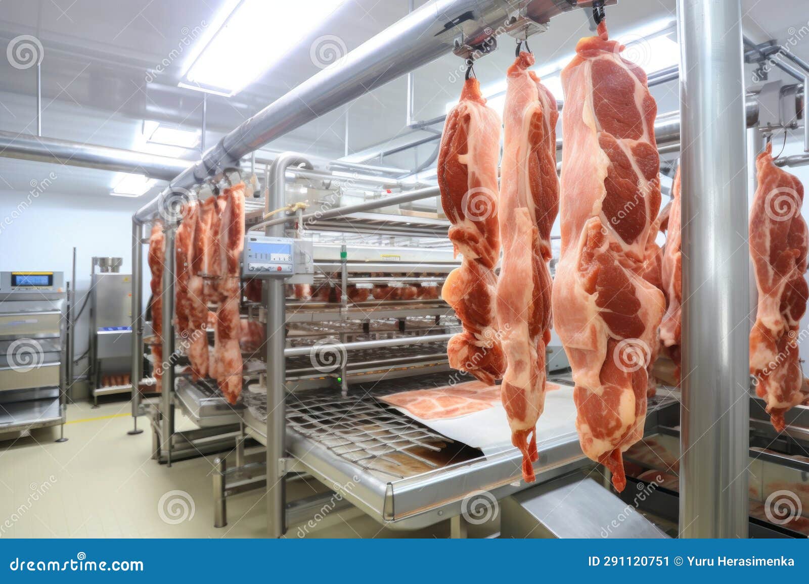 Meat Processing Plant. Work Process for Meat Production. Arrival of