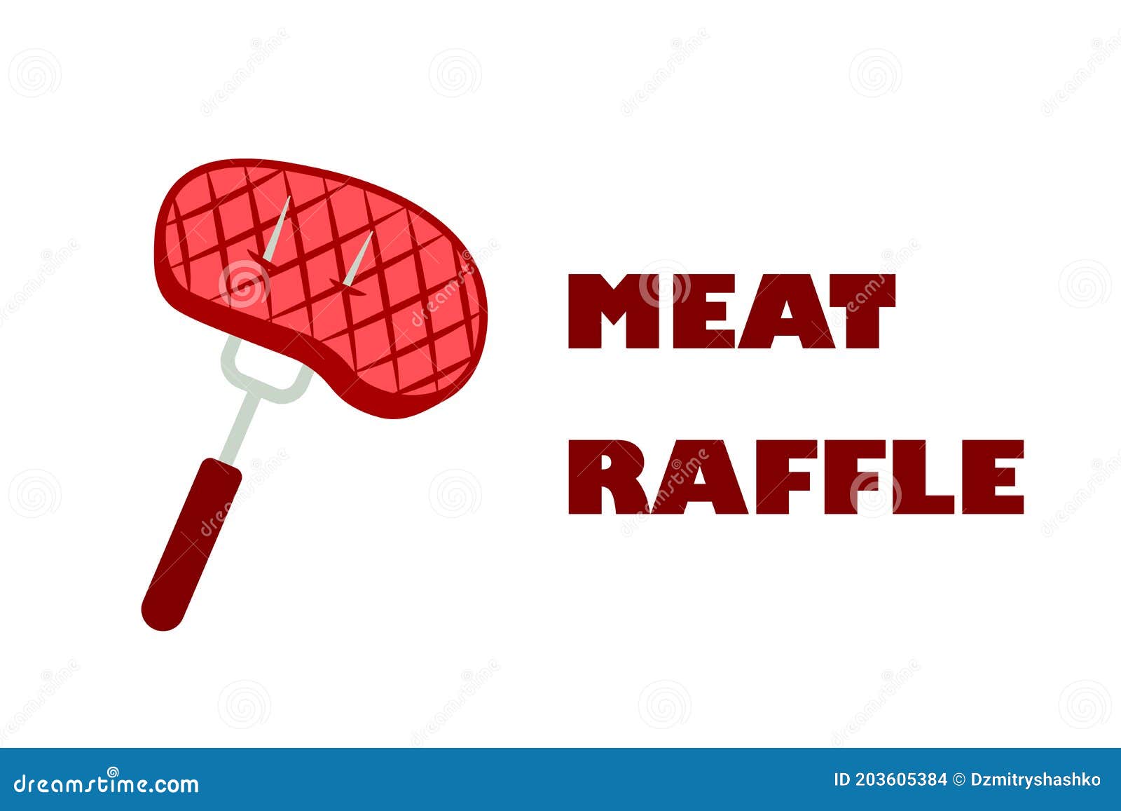 Meat raffle design stock vector. Illustration of food 203605384