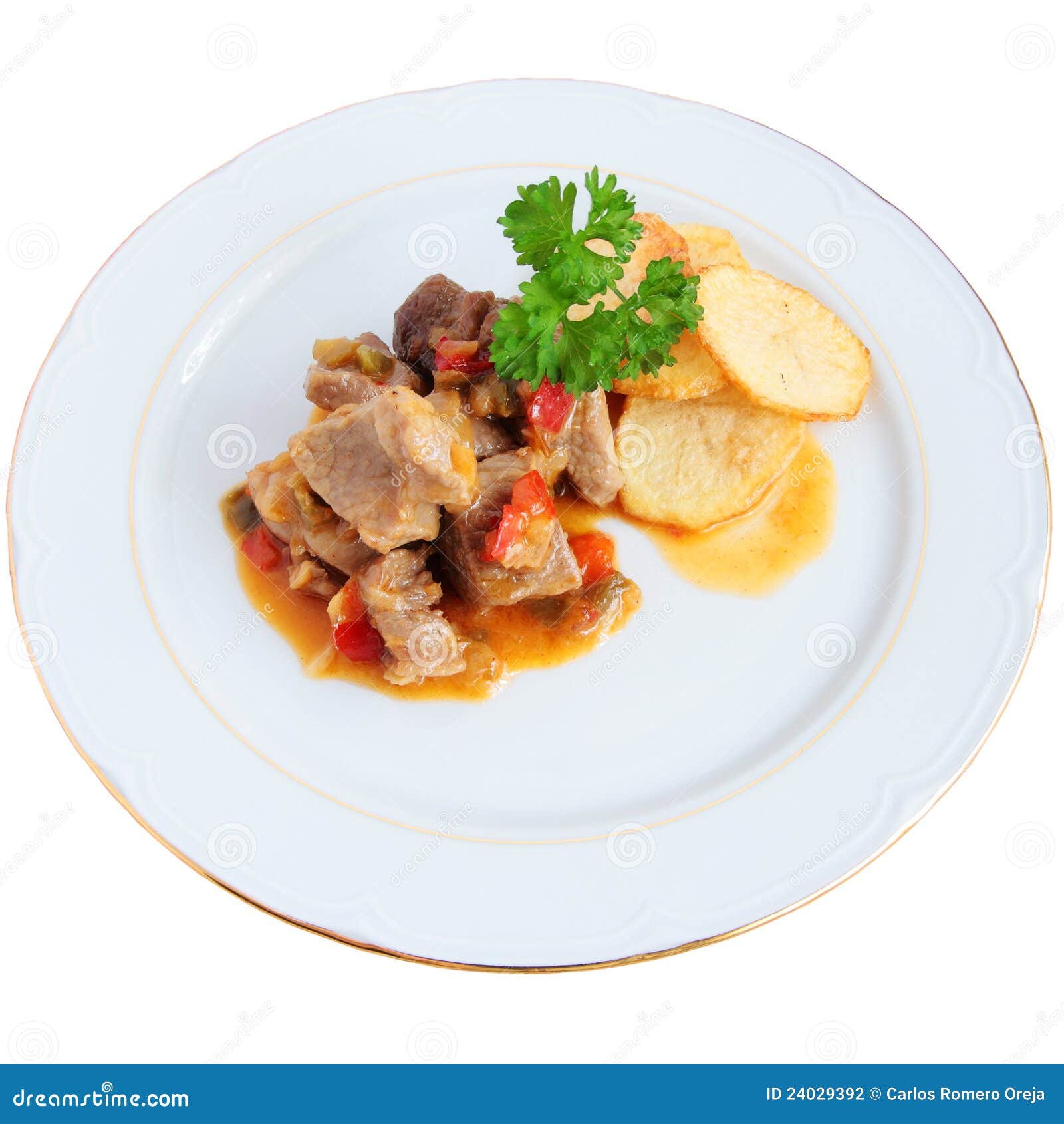 Meat sauce with potatoes stock photo. Image of salsa 24029392