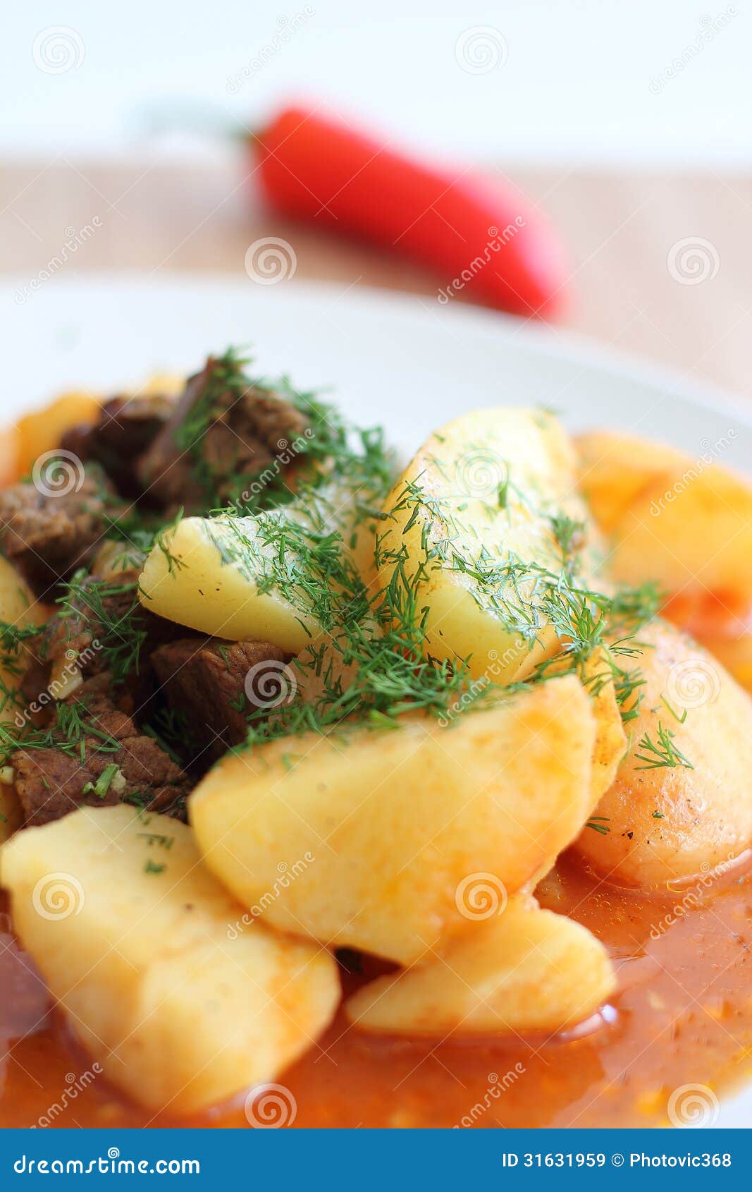 Meat sauce with potatoes stock image. Image of potatoes 31631959