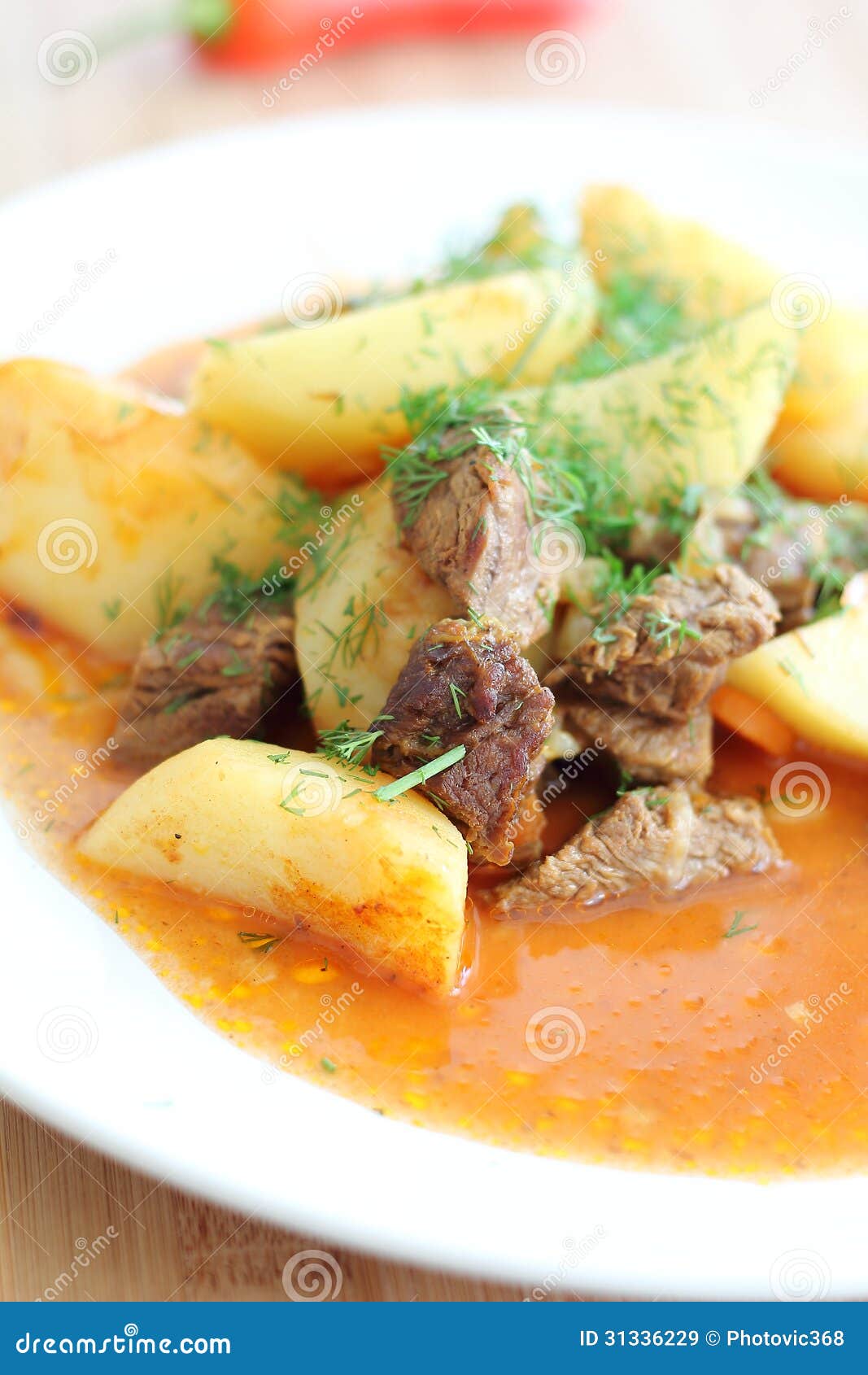Meat sauce with potatoes stock image. Image of dinner 31336229