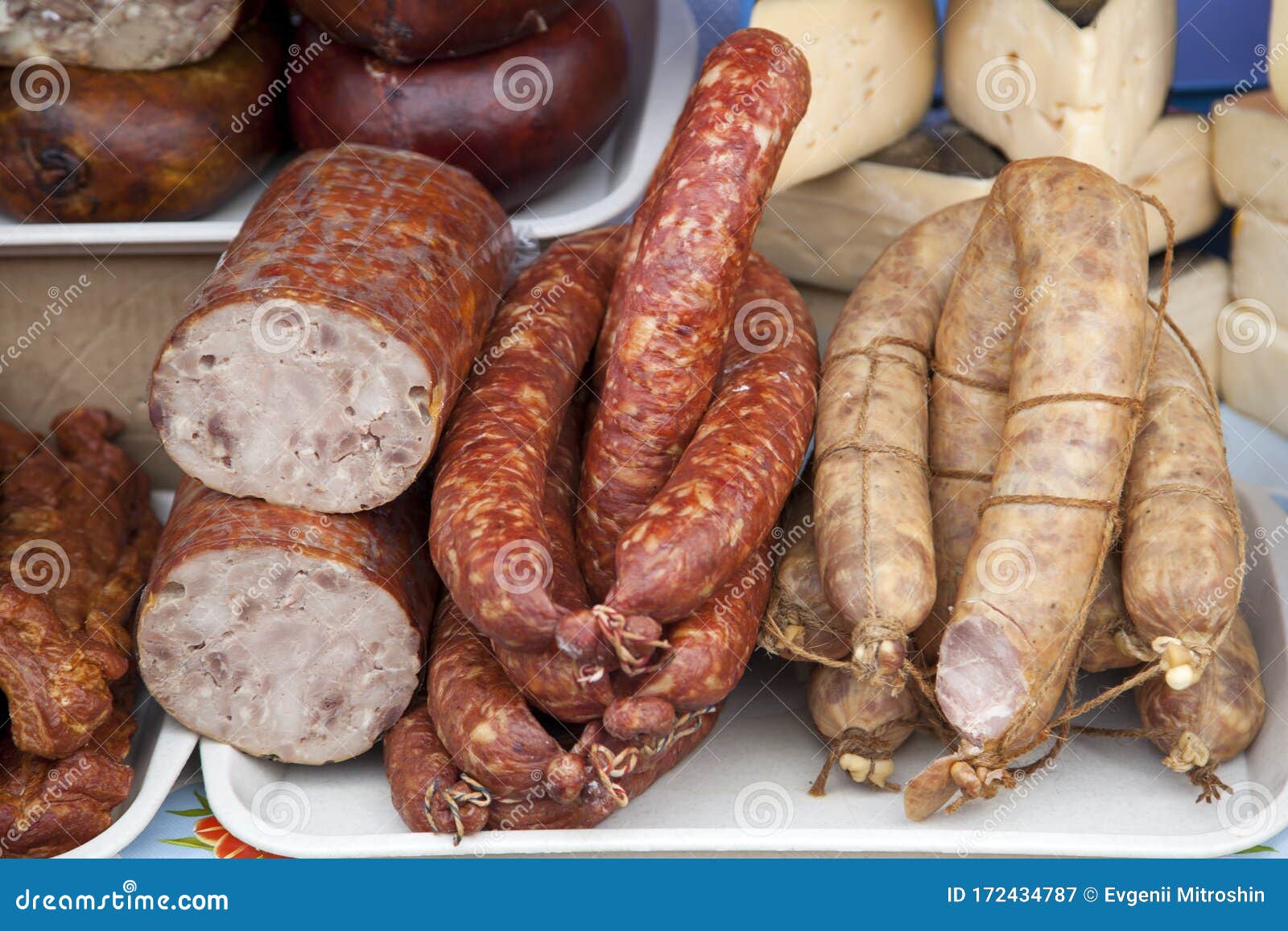 Meat and Sausages from Veal and Pork Stock Image Image of preparation