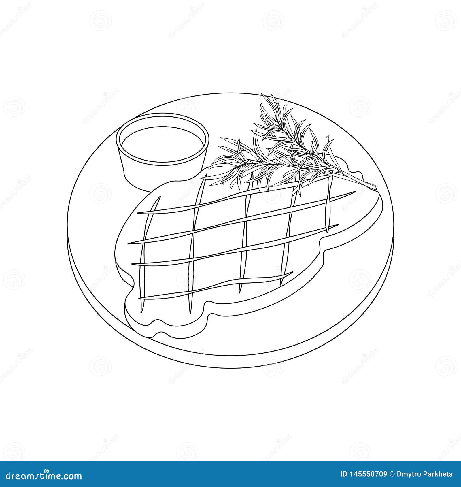 Meat steak outline stock vector. Illustration of graphic - 145550709