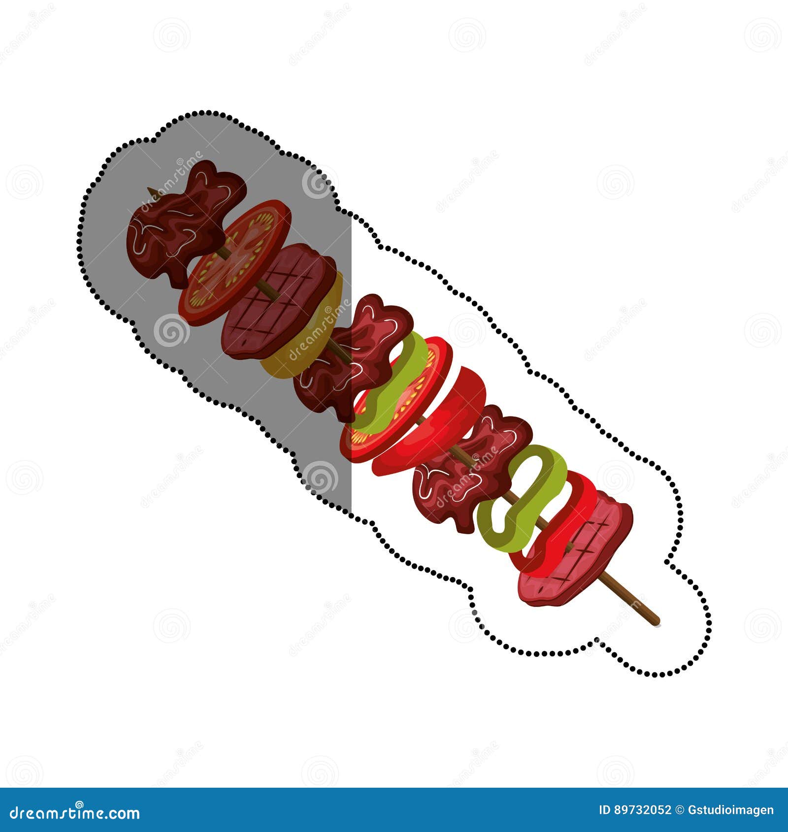 Meat stick delicious food stock vector. Illustration of lunch 89732052
