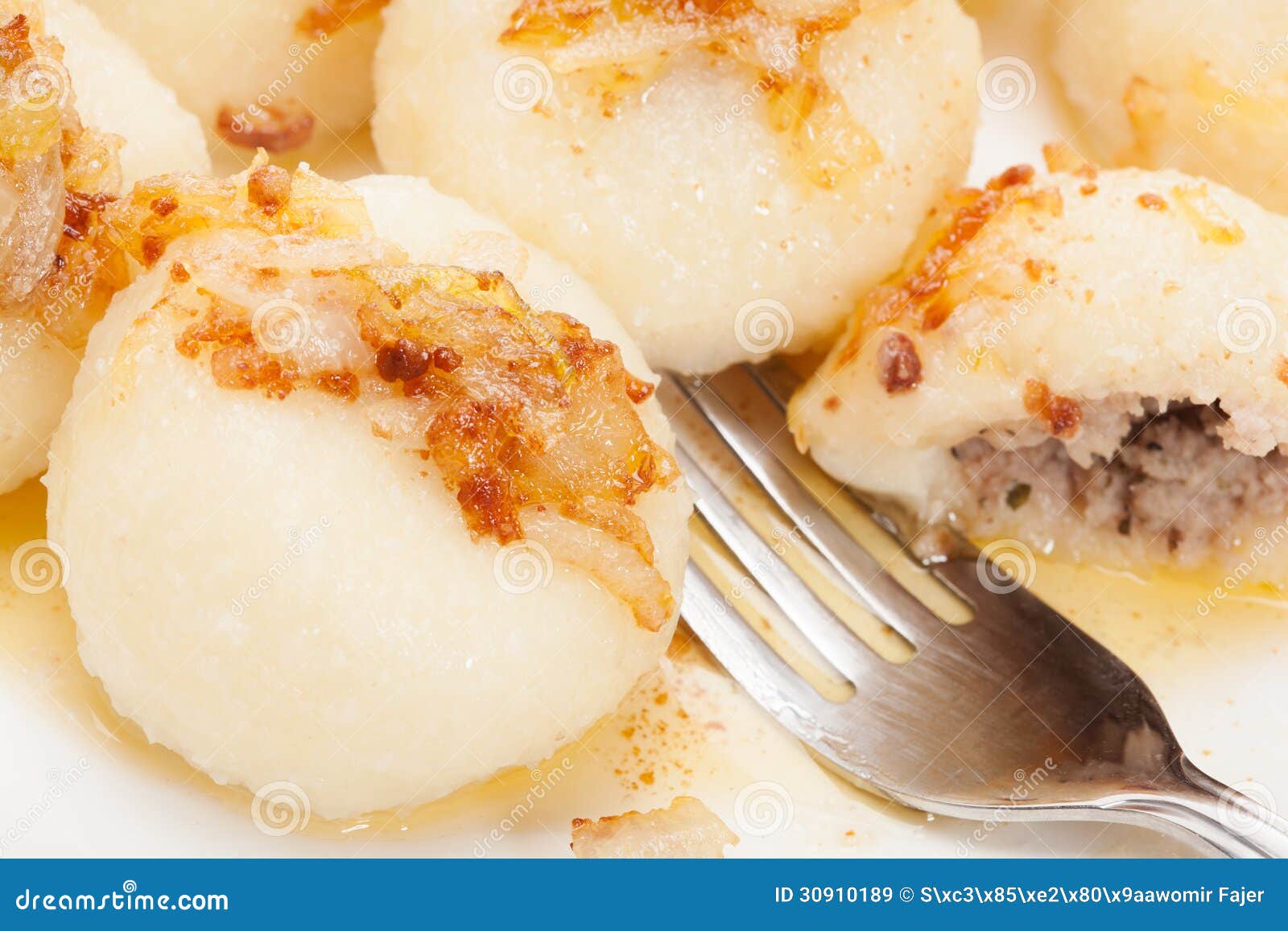 Meat stuffed dumplings stock image. Image of white, macro 30910189