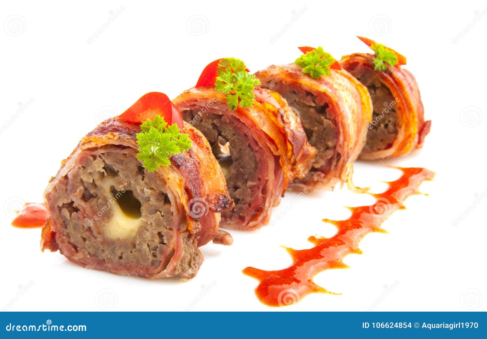 Meat sushi roll stock photo. Image of sauce, minced 106624854
