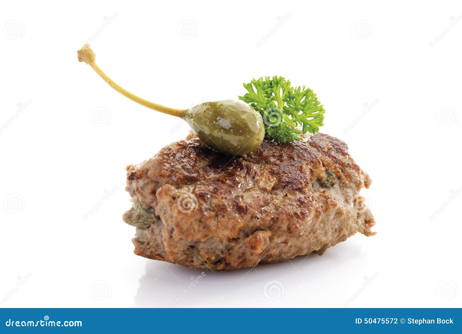 Meatball with Caper Fruit and Parsley Stock Photo Image of pork, beef