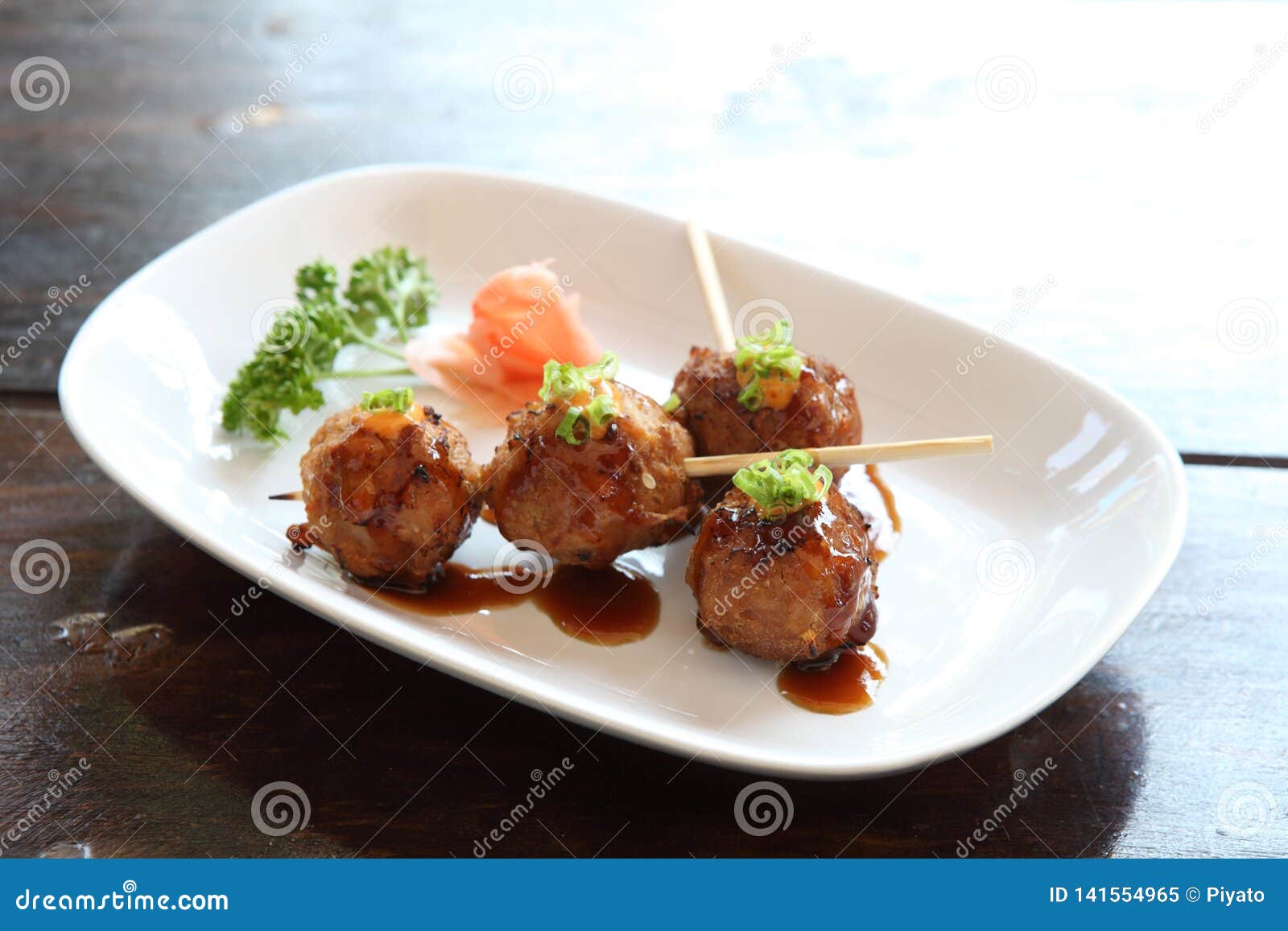 Meatball with Japanese Sauce Stock Image Image of delicious, healthy