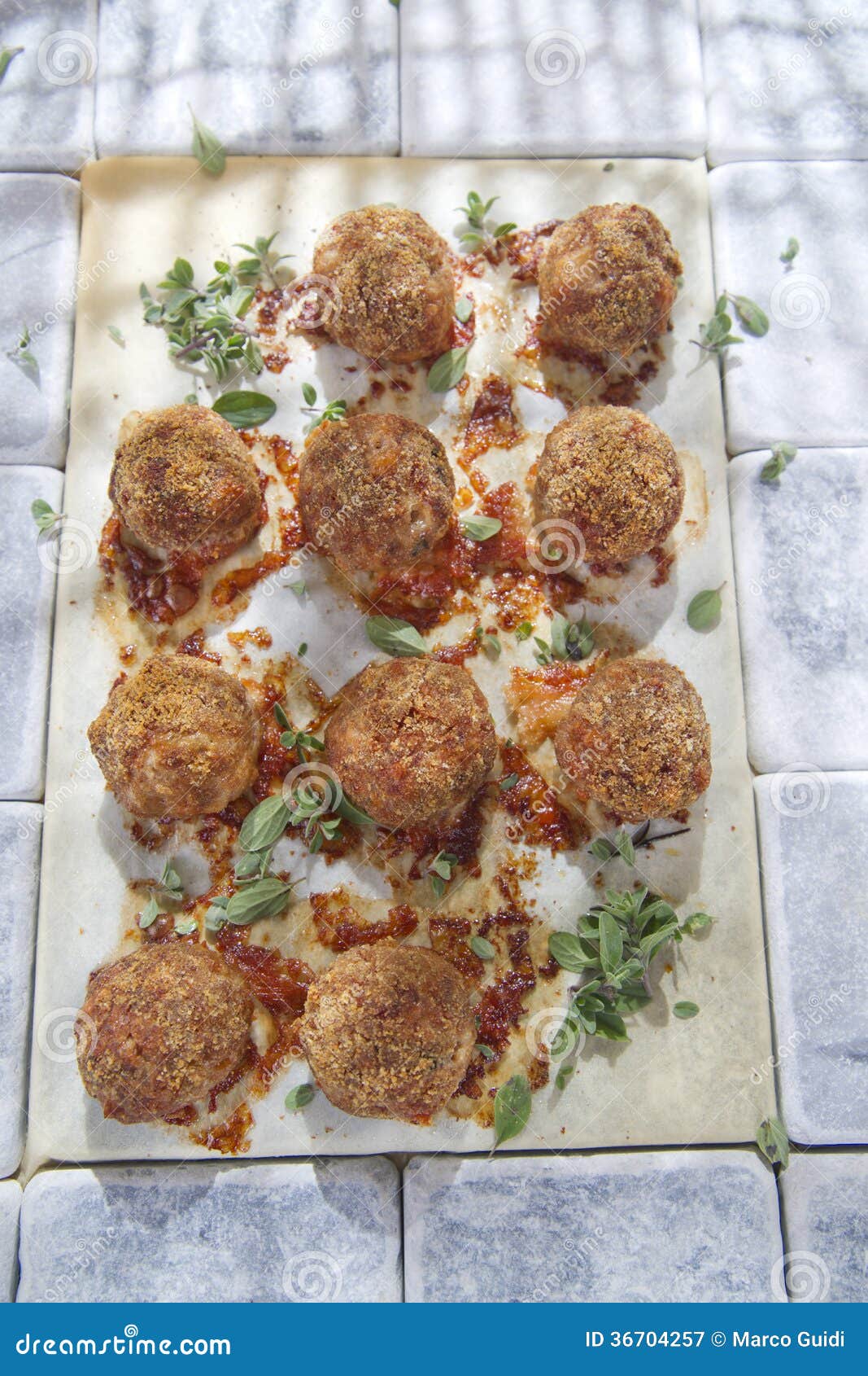 Meatballs Cooked in the Oven Stock Image Image of meatballs