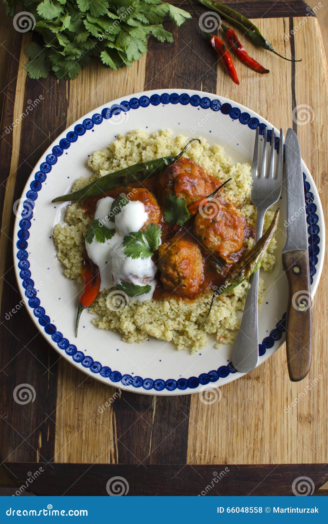 Meatballs with couscous stock photo. Image of cuisine 66048558