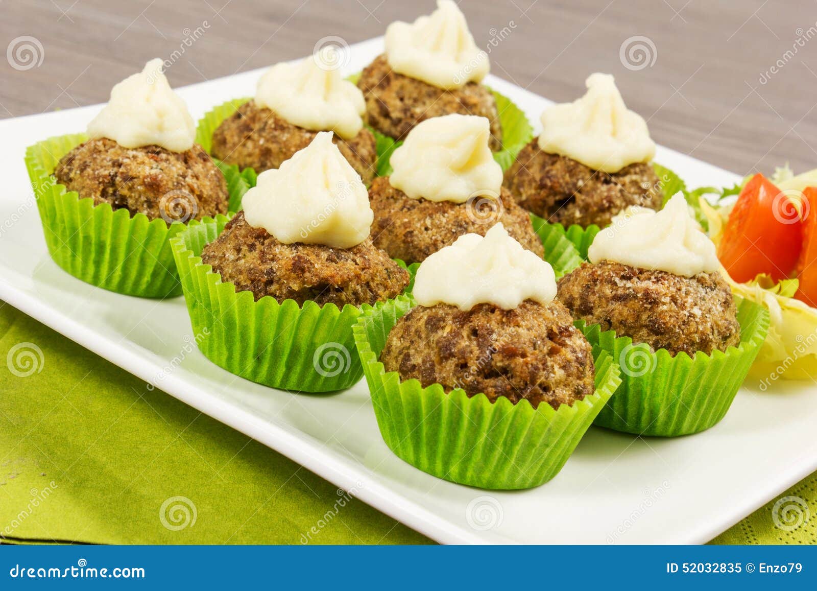 Meatballs cupcakes stock image. Image of sweet, soft 52032835