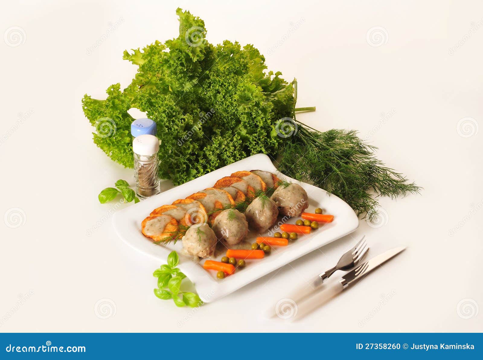 Meatballs with dill sauce stock photo. Image of dinner 27358260
