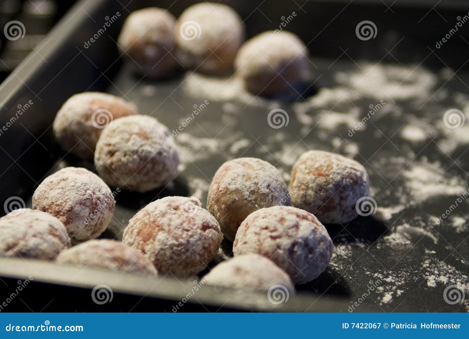 Meatballs in flour stock image. Image of round, style 7422067