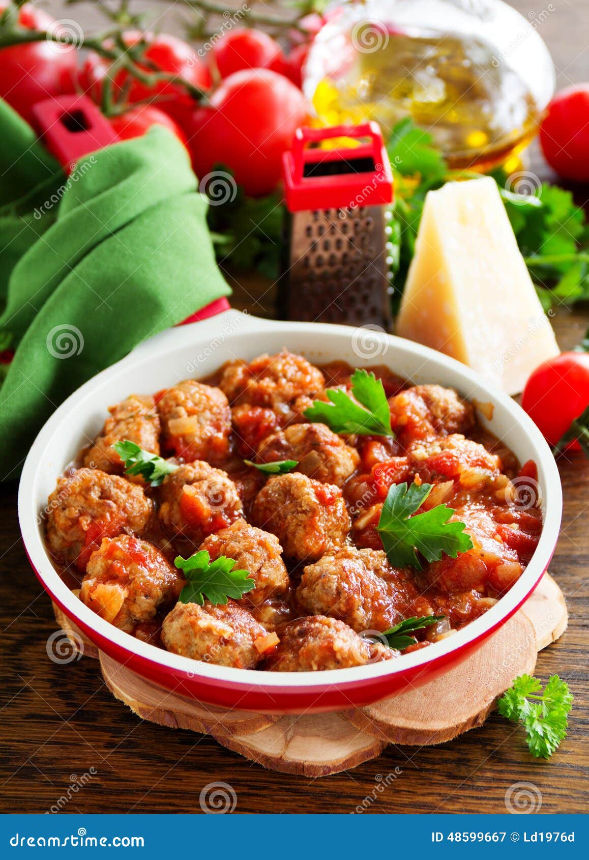 Meatballs in Italian stock image. Image of fried, delicious 48599667