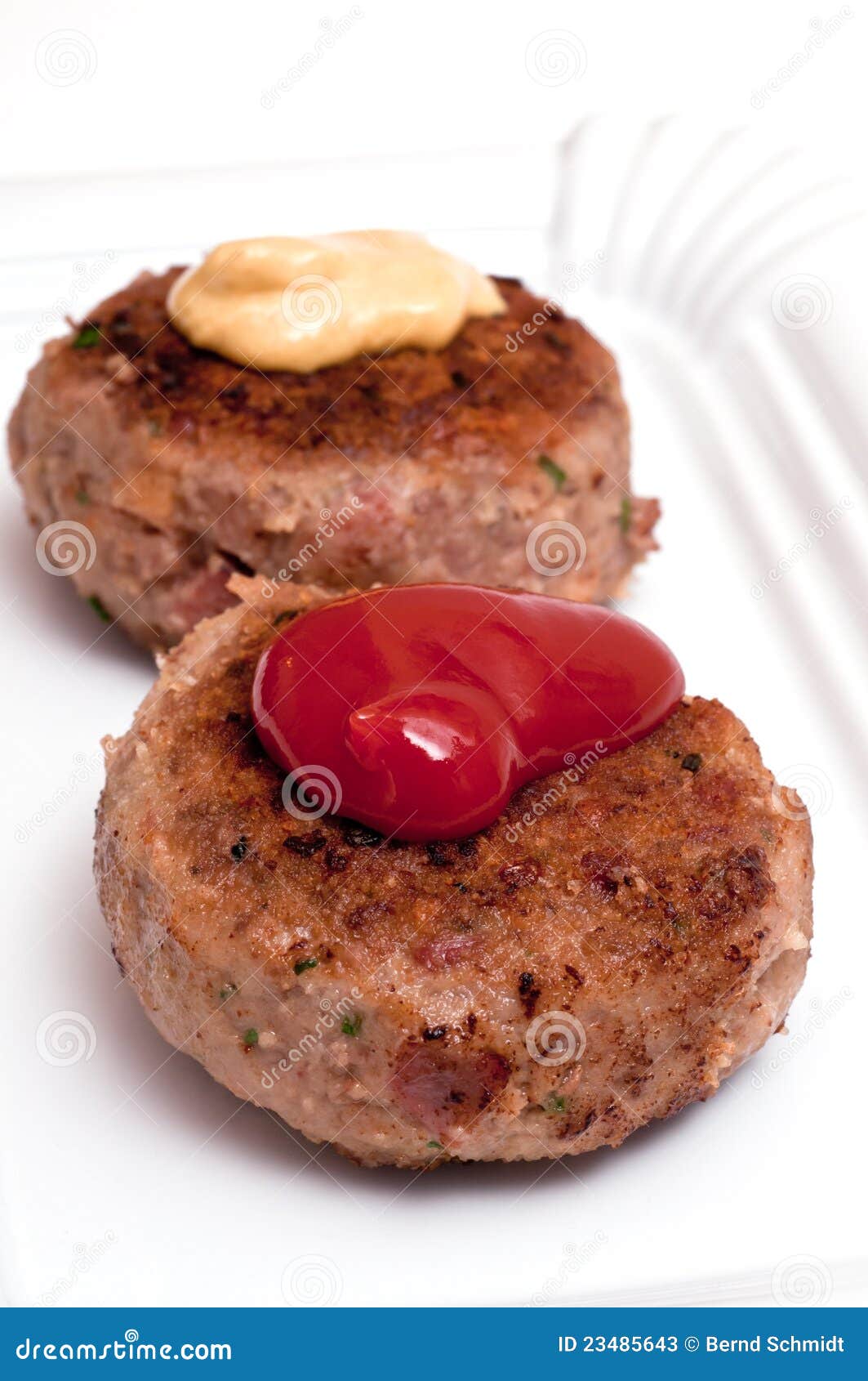 Meatballs with ketchup stock image. Image of meat, food 23485643