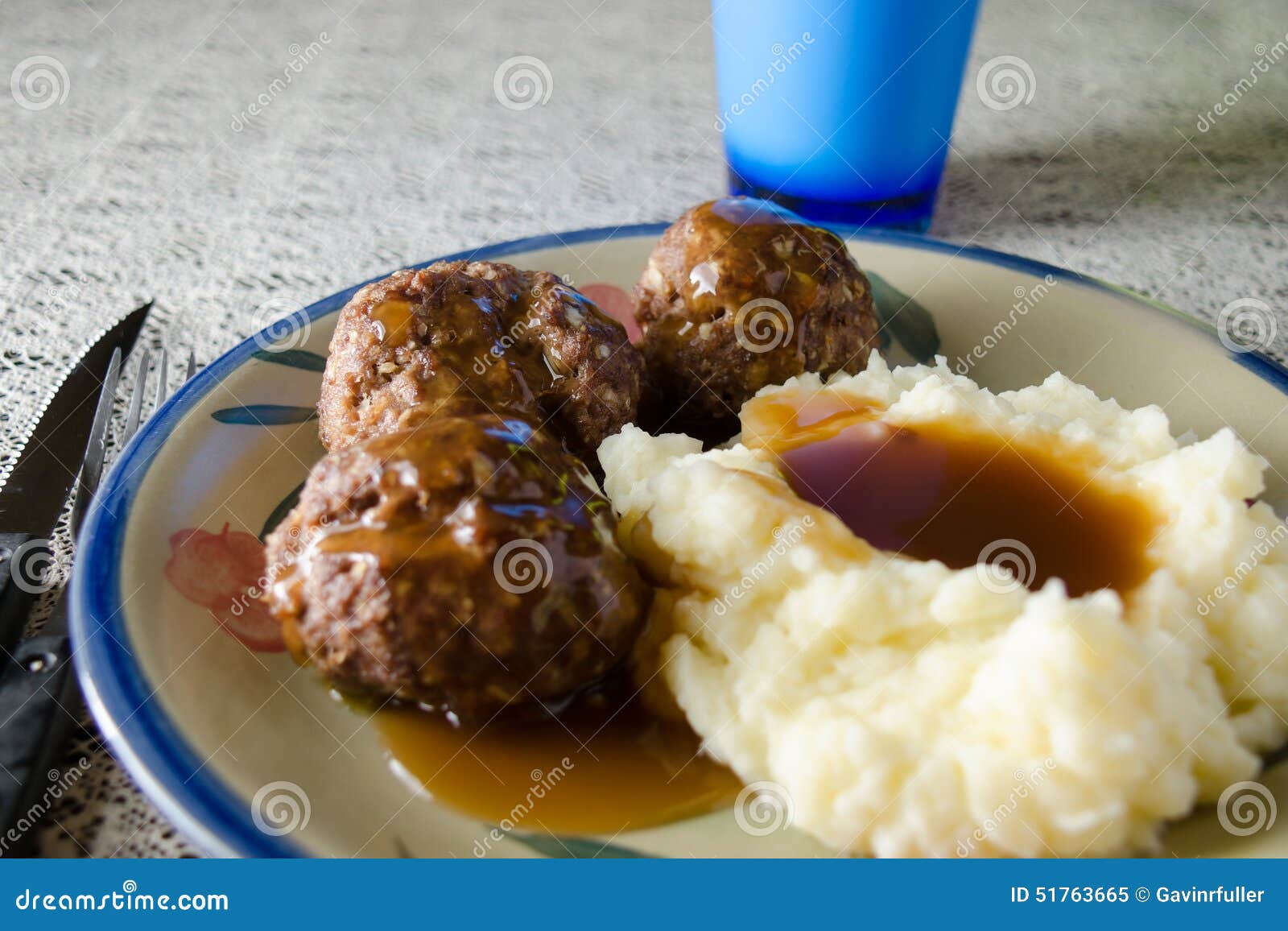 Meatballs mash and gravy stock image. Image of meatballs 51763665