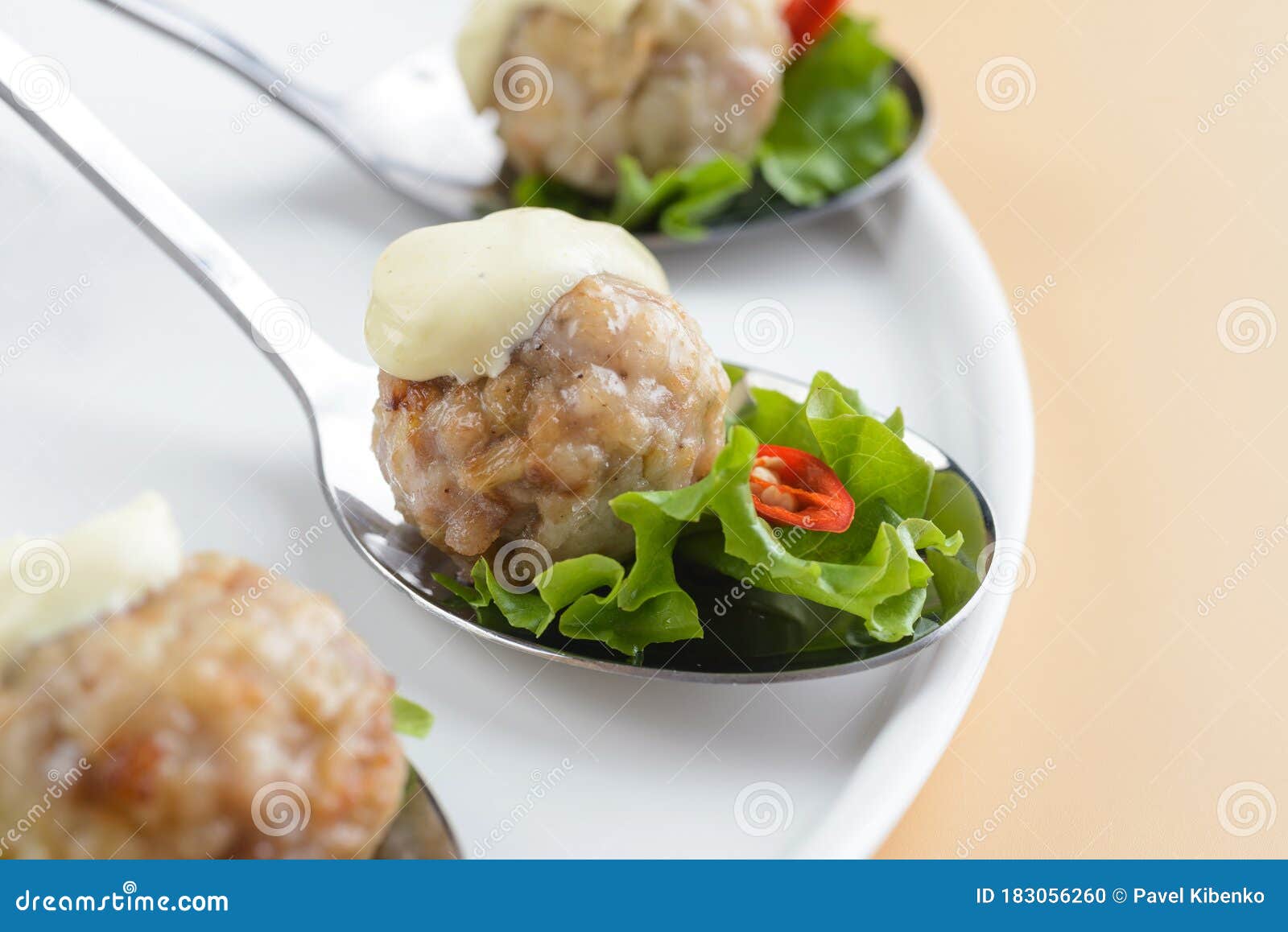 Meatballs with Sauce and Herbs Stock Photo Image of leaf, italian