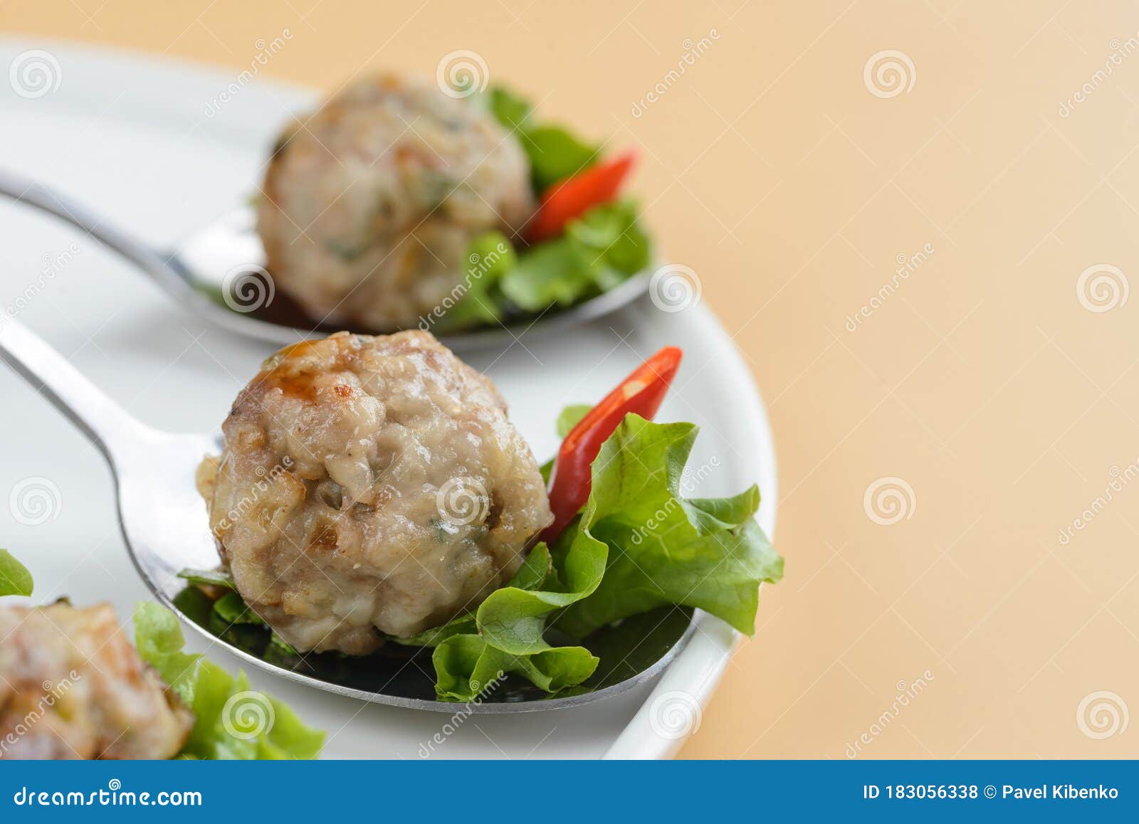 Meatballs with Sauce and Herbs Stock Photo Image of herbs, nutrition