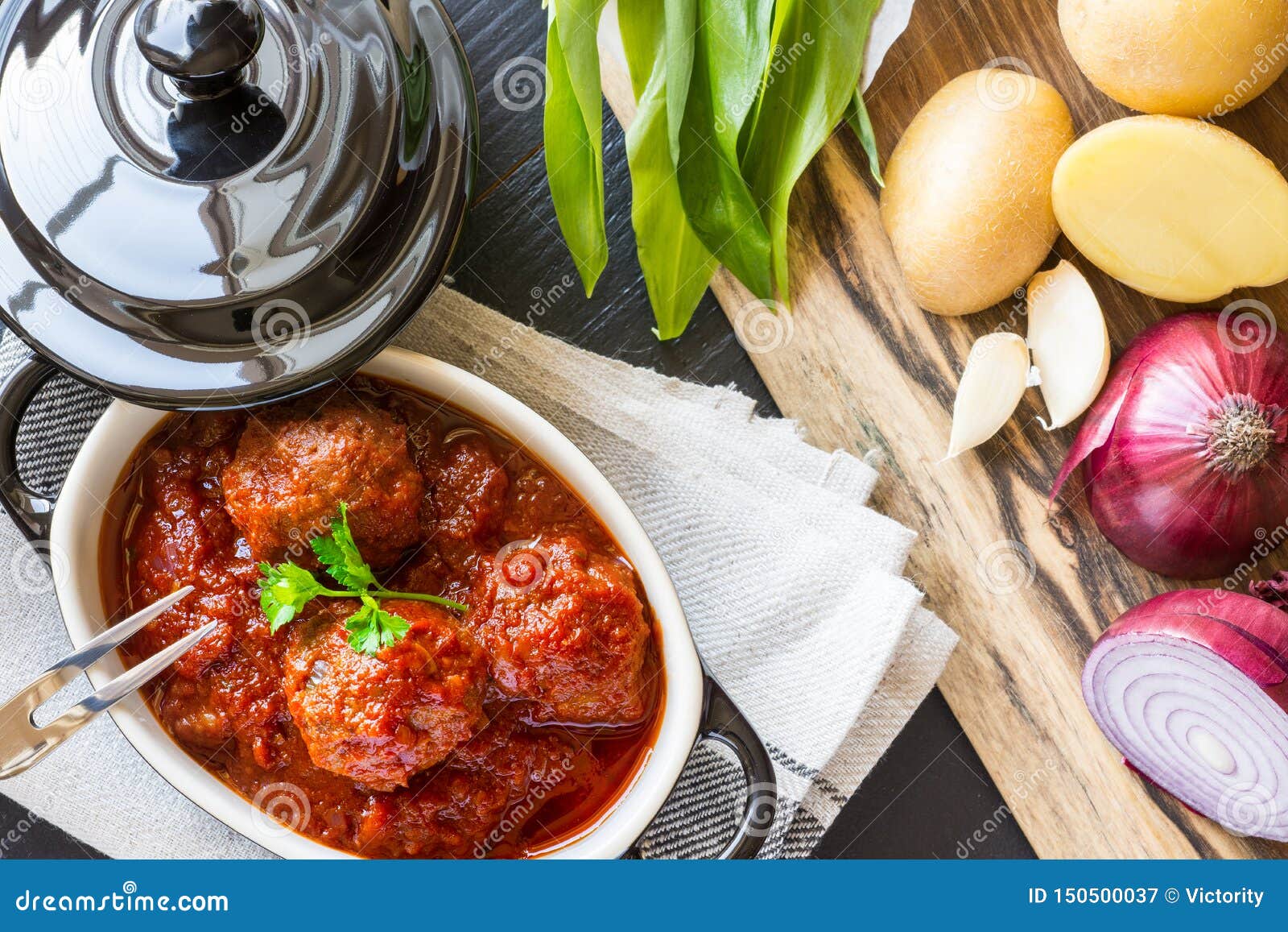 Meatballs with Sweet and Sour Tomato Sauce Stock Image Image of tomato, sauce 150500037