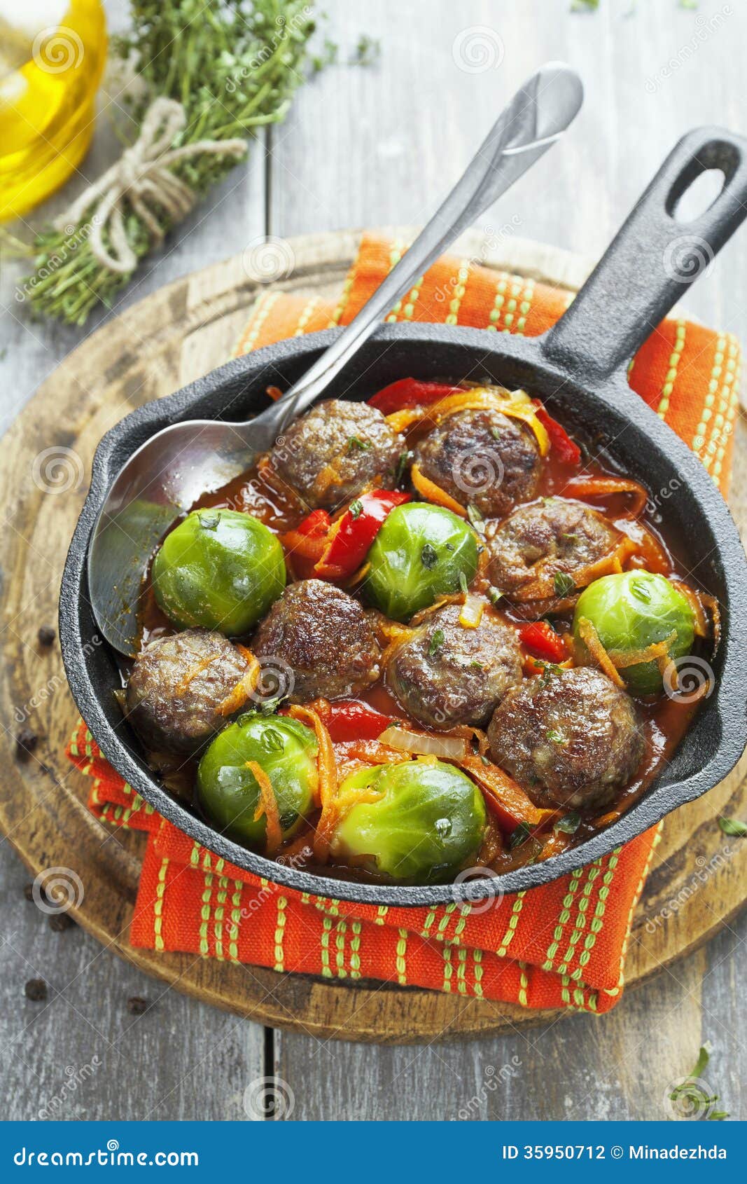Meatballs with Vegetables in Tomato Sauce Stock Photo Image of bottle