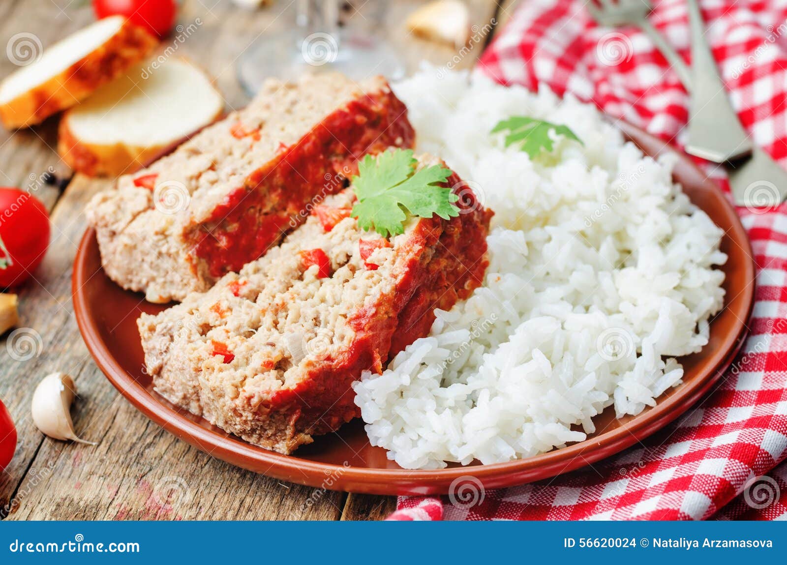 Meatloaf with Onion, Pepper and Garlic Stock Photo Image of casserole