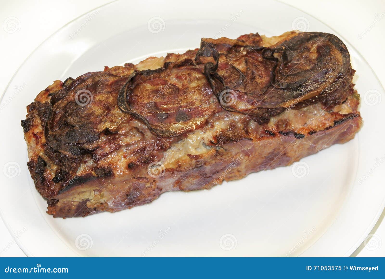 Meatloaf with pancetta stock image. Image of pancetta 71053575