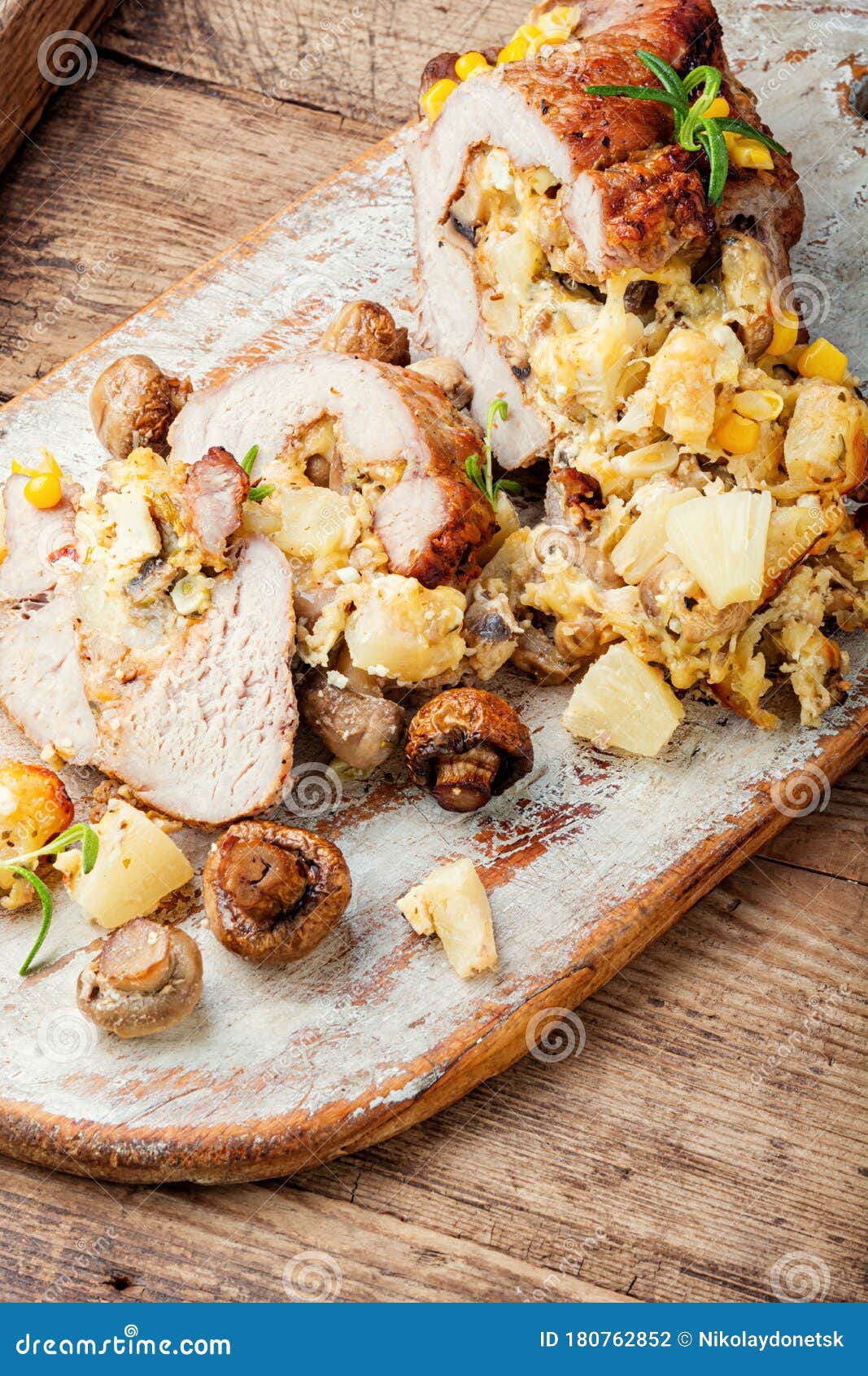 Meatloaf with Pineapple and Cheese Stock Photo Image of baking
