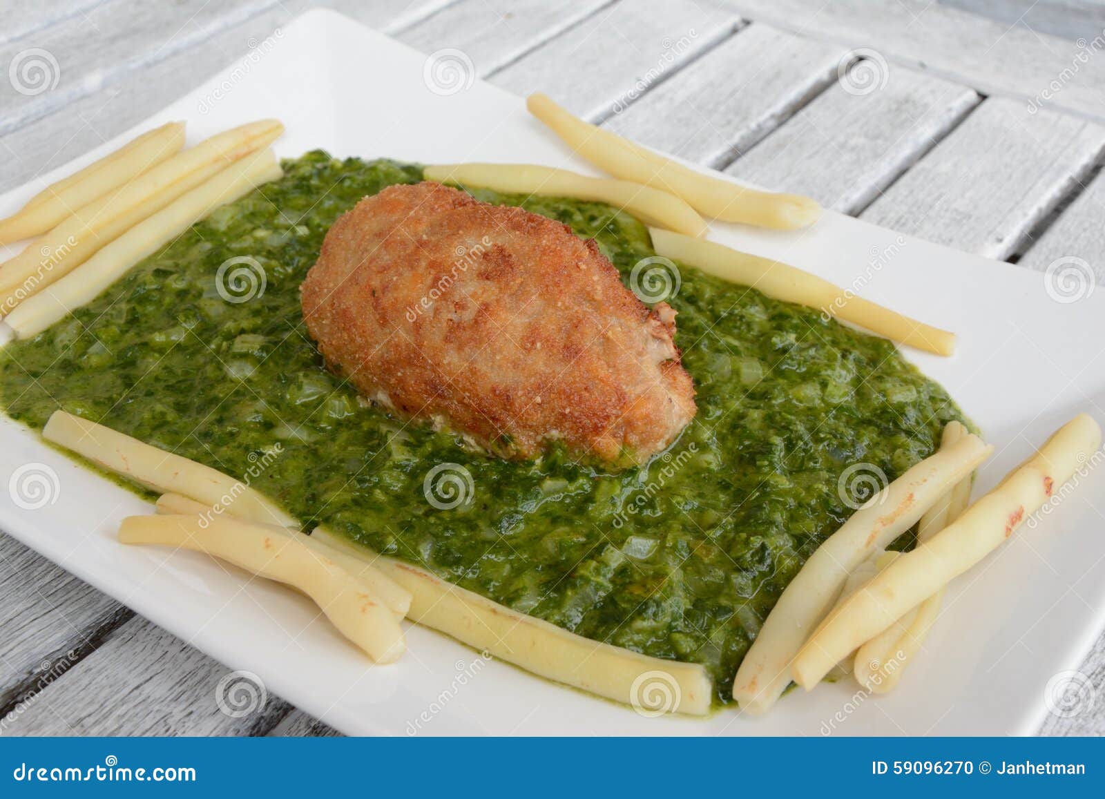 Meatloaf on spinach stock photo. Image of lunch, healthy 59096270