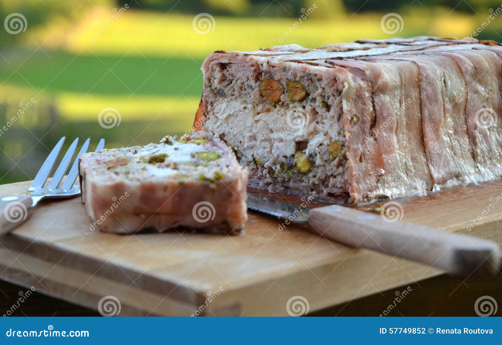 Meatloaf in Terrine with Pistachio Stock Photo Image of pistachio, mince 57749852