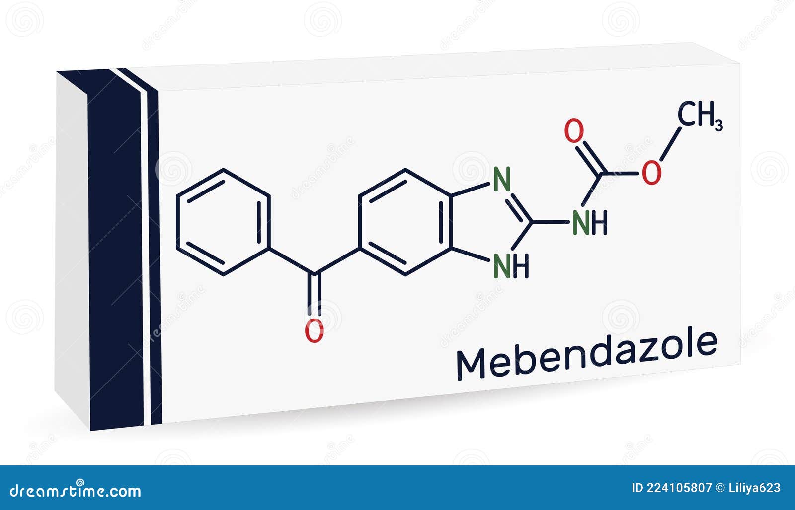 Mebendazole, MBZ Molecule. it is Synthetic Benzimidazole Derivate and ...