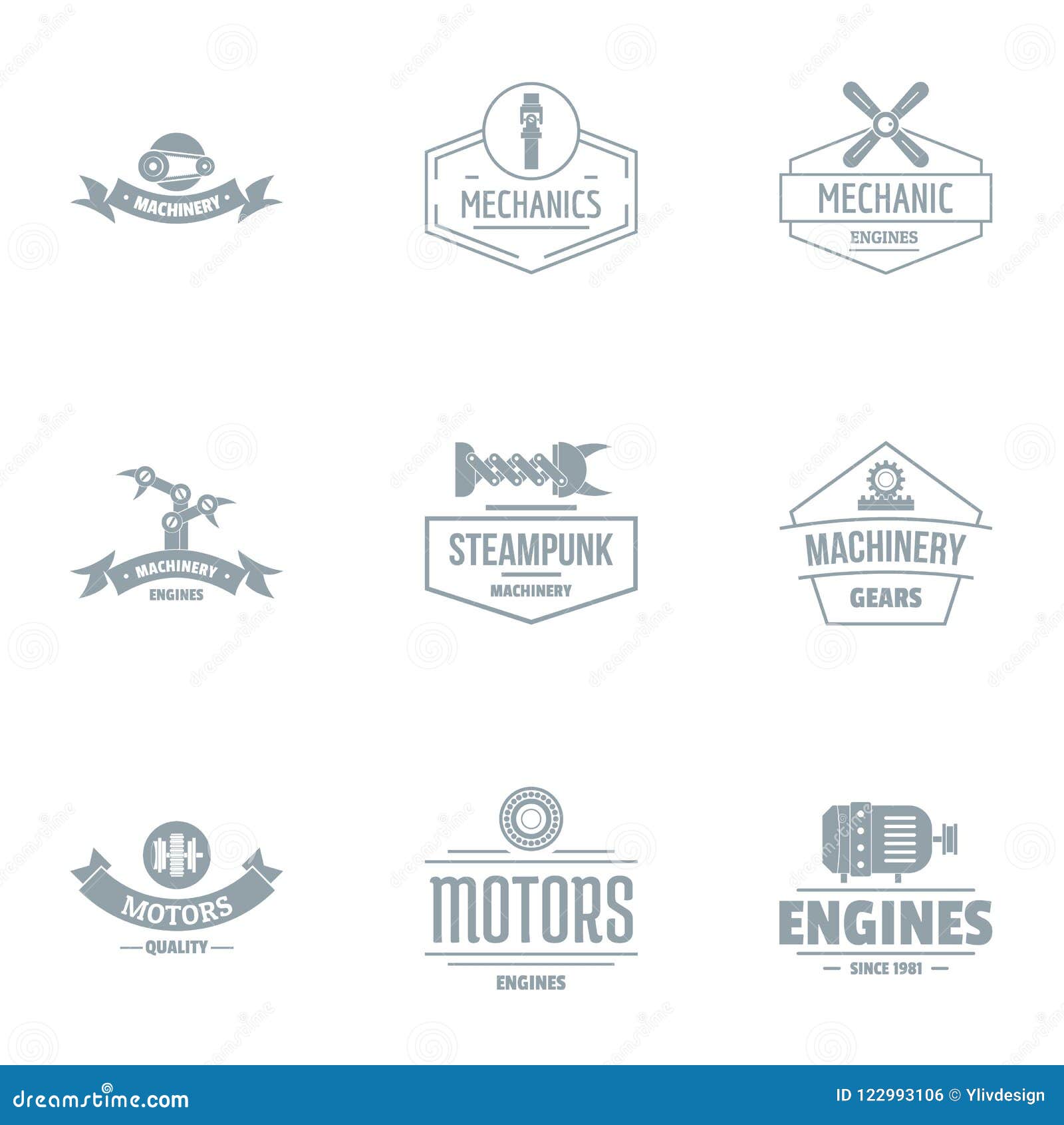 mech logo set, simple style