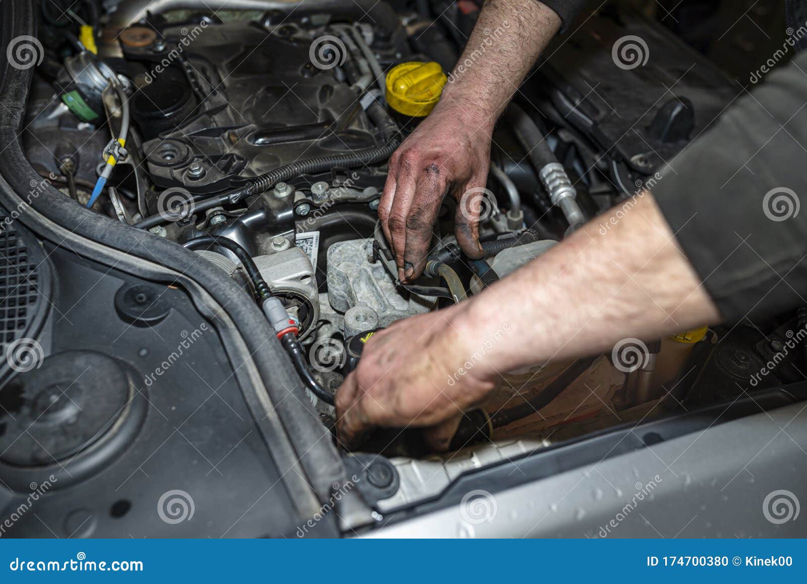 The Mechanic Bleeds the Fuel System with a Pump that is on the Fuel