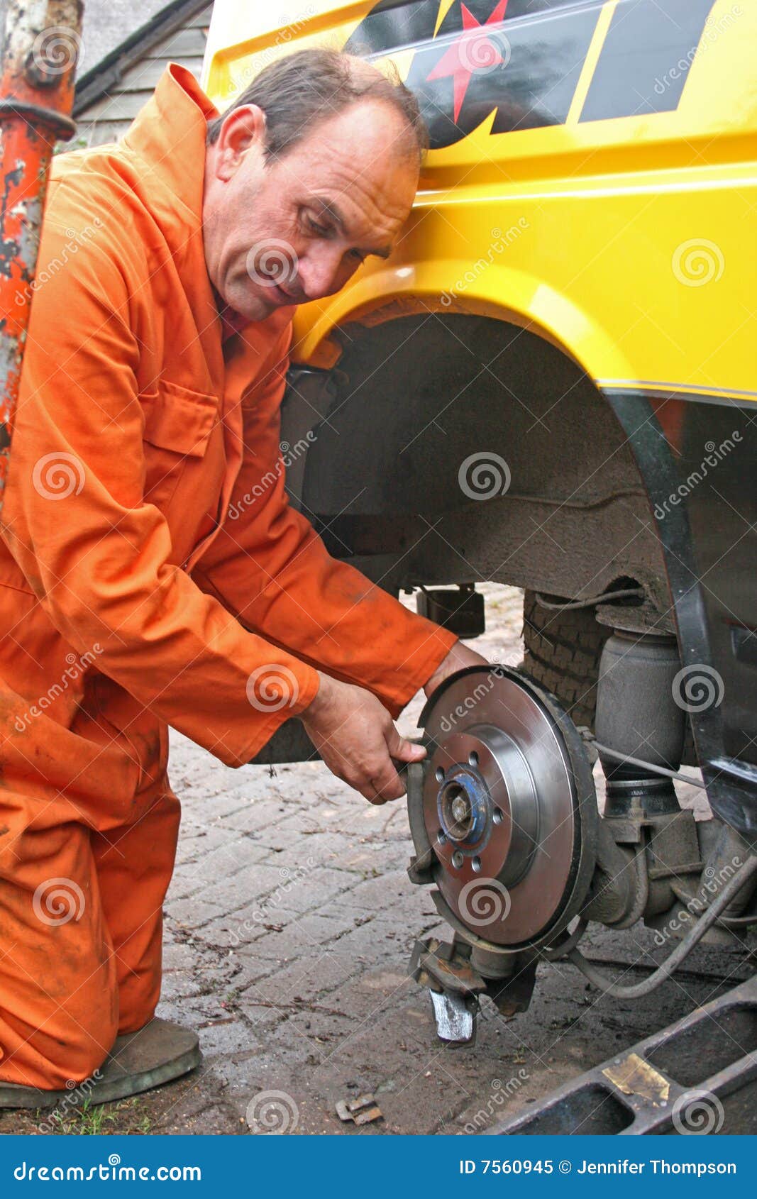 Mechanic Changing Brake Disc Stock Image Image of brake, maintenance