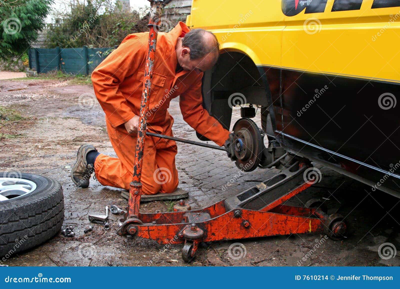 Mechanic Changing Brake Disc Stock Photo Image of repair, caliper
