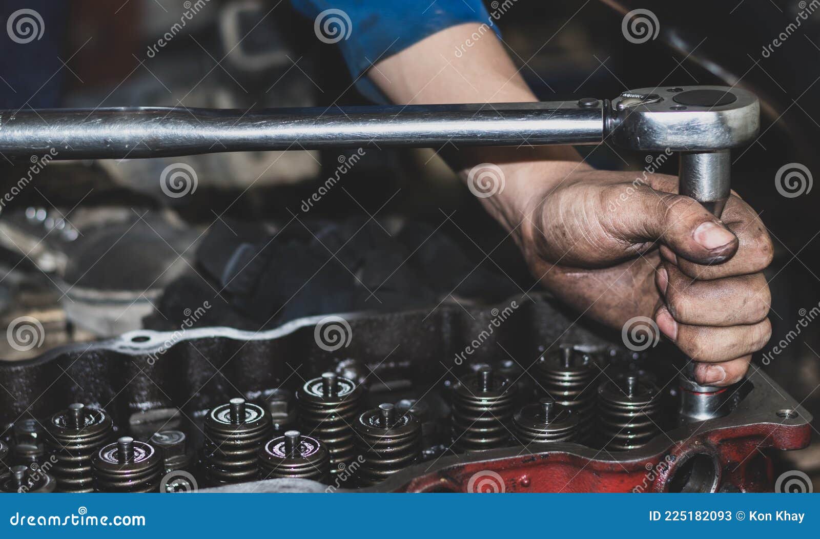 The Mechanic is Checking the Engine. Stock Image Image of inspection