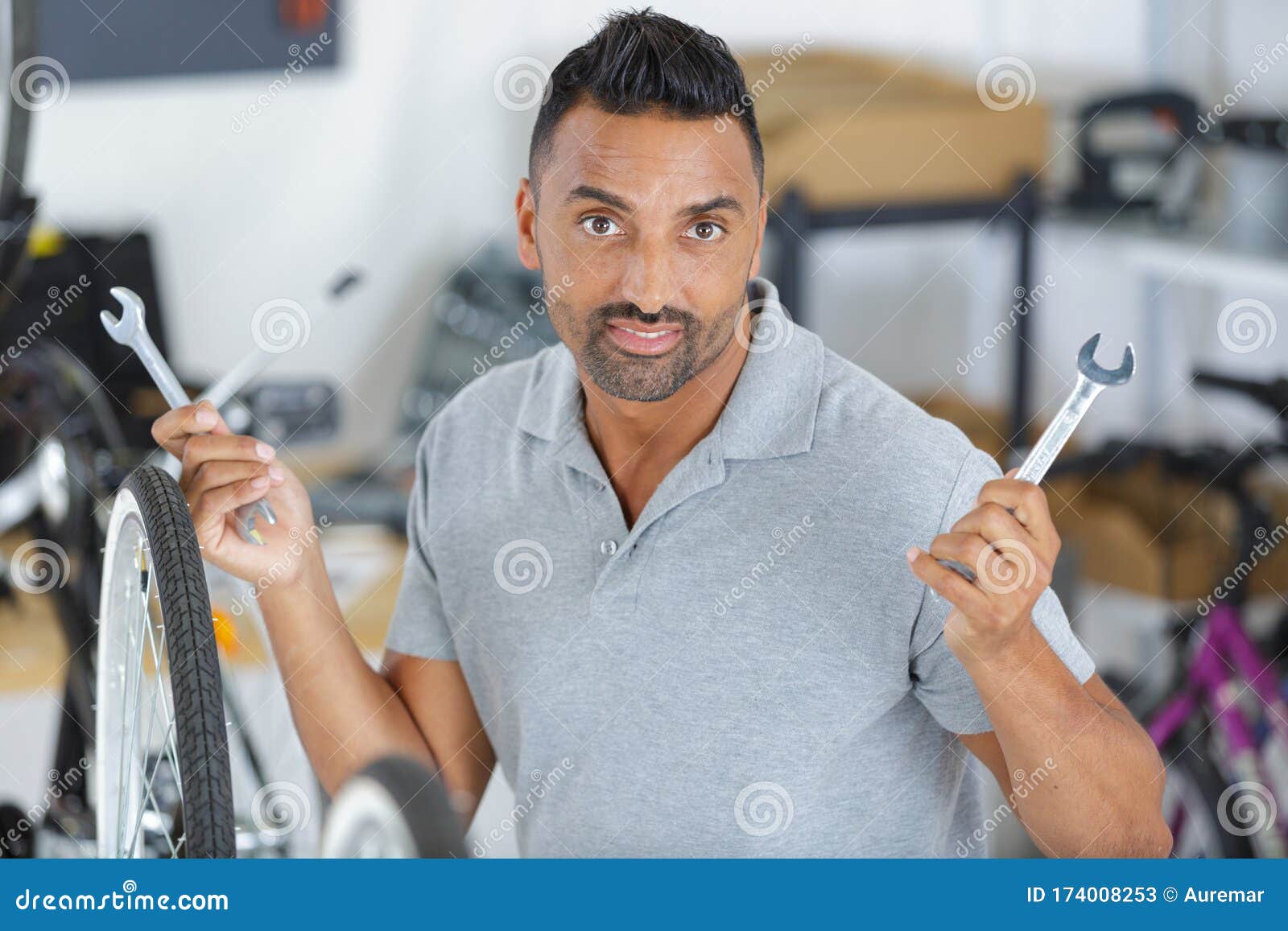 Mechanic Confused About Tools Stock Image Image Of Garage Mechanic