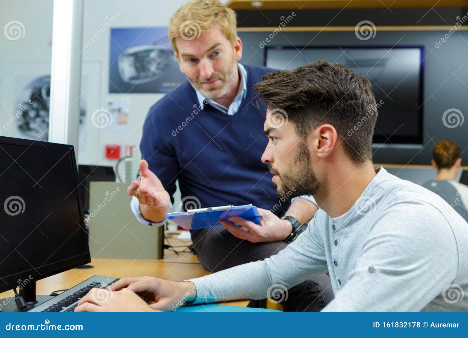 Mechanic and Flight Engineer in Office Stock Photo Image of fing