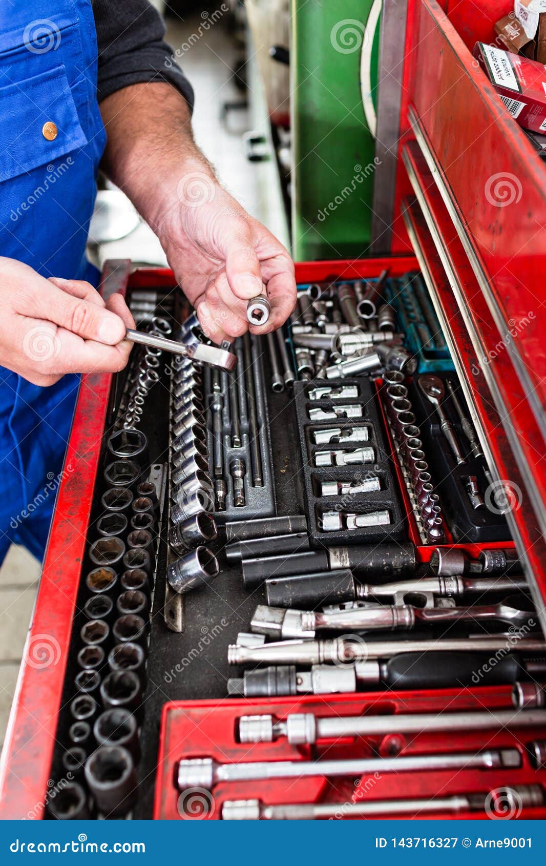 Auto Mechanic Holding Working Tools from Tool Box Stock Image - Image of  people, closeup: 143716327