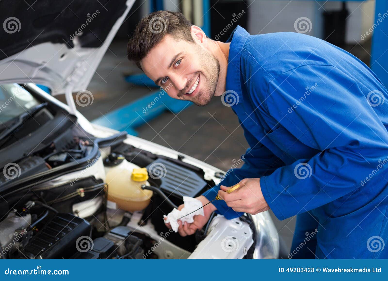 Mechanic Testing Oil in Car Stock Photo Image of expertise, vehicle