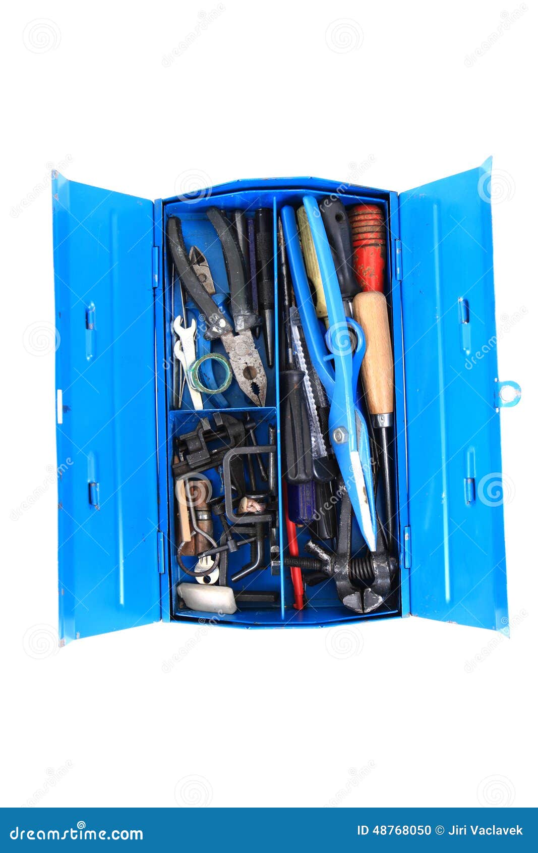 Mechanic Tools from Repairman in Blue Box Stock Photo Image of white