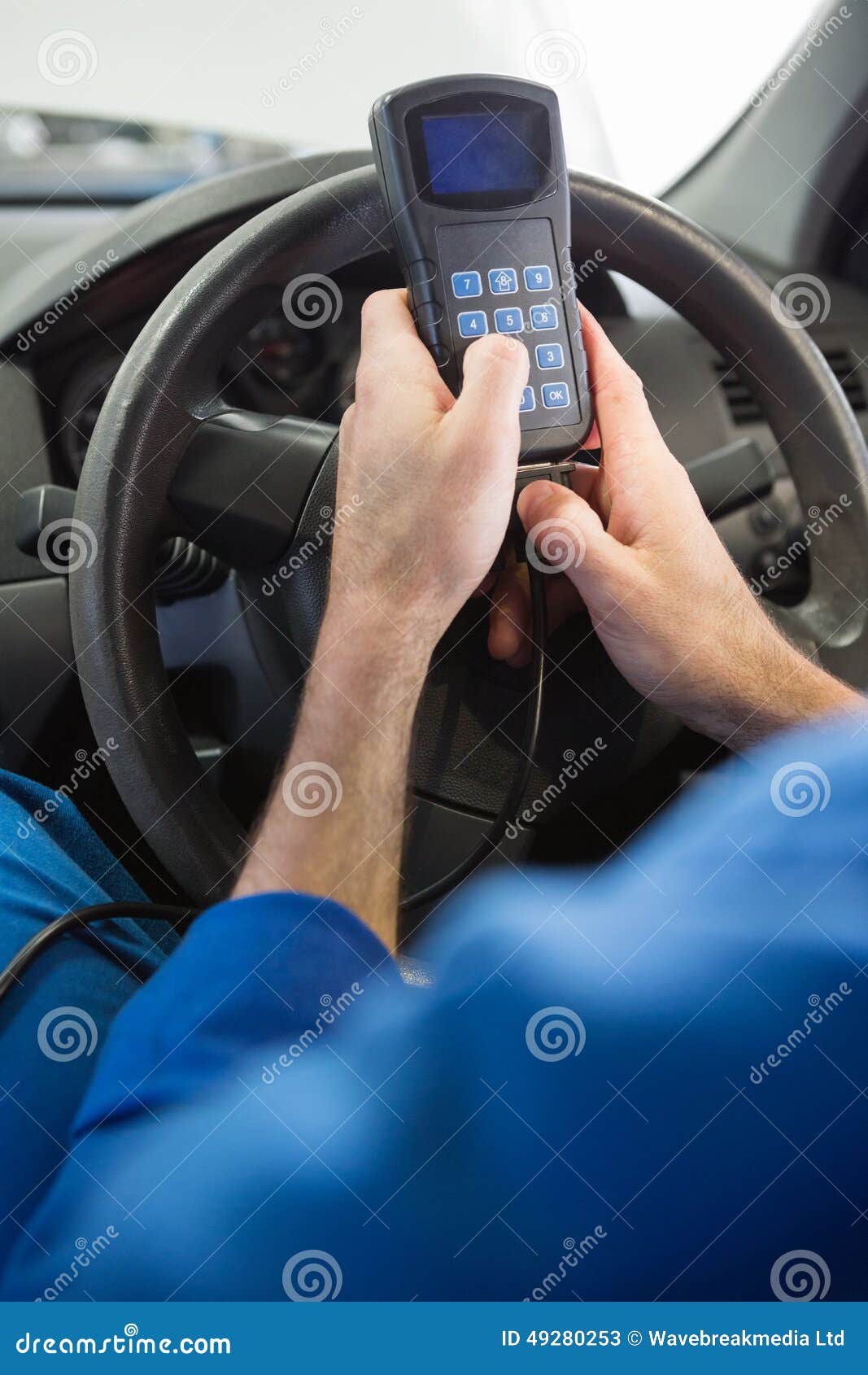 Mechanic Using Diagnostic Tool in the Car Stock Image Image of auto