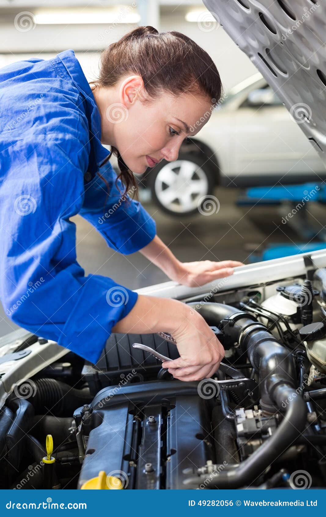 Mechanic Working Under the Hood Stock Photo Image of hood, repairing