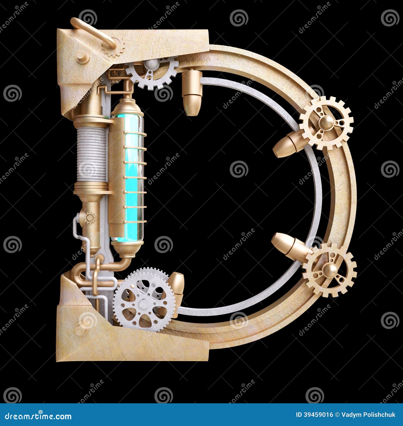 Mechanical Alphabet Made from Iron. Stock Illustration - Illustration ...