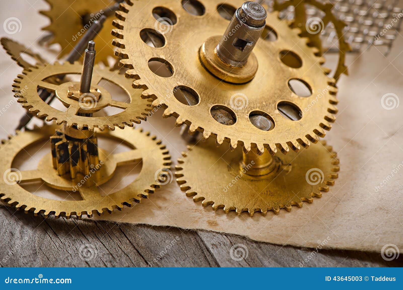 Mechanical clock gears stock image. Image of mechanism 43645003