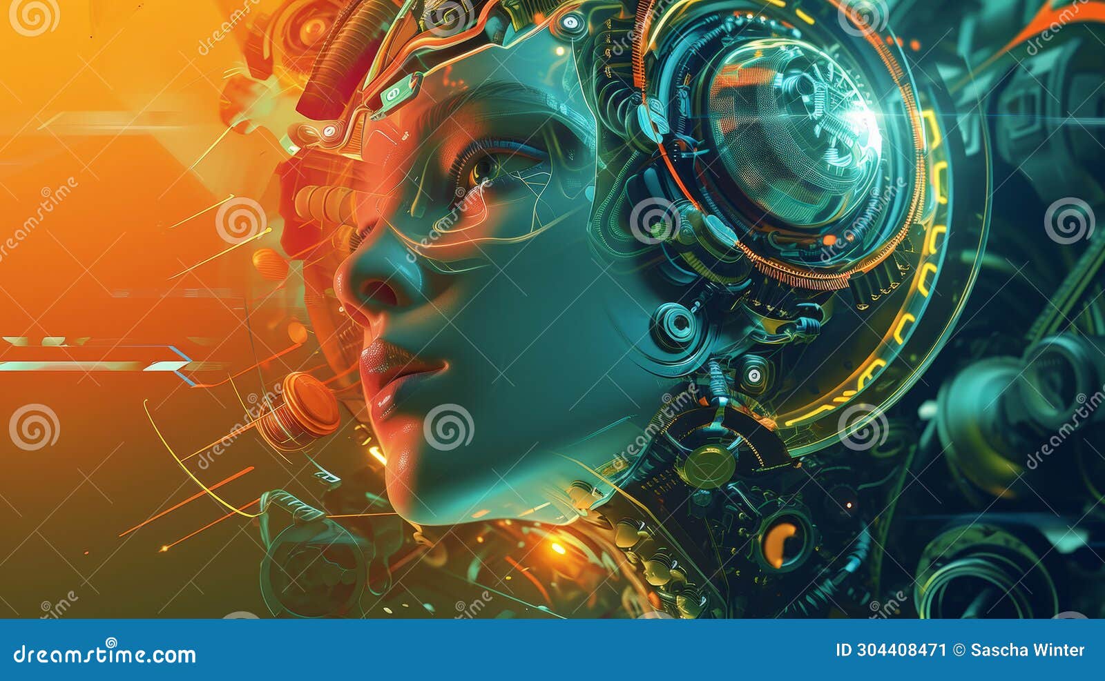 mechanical elegance: futuristic ai poster 