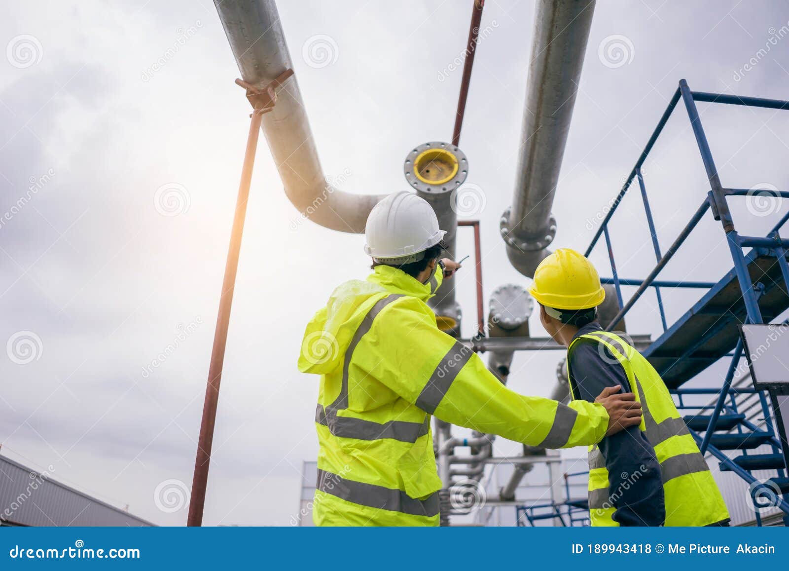Mechanical Engineer Working in Site Work. Stock Photo Image of