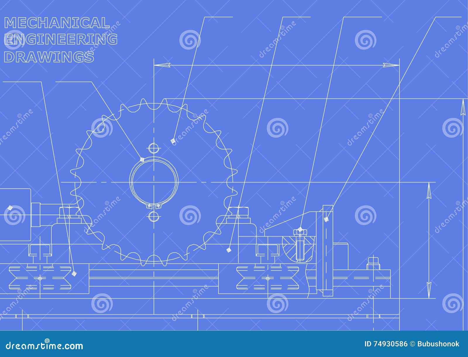 Mechanical Engineering Drawing Stock Vector Illustration of equipment