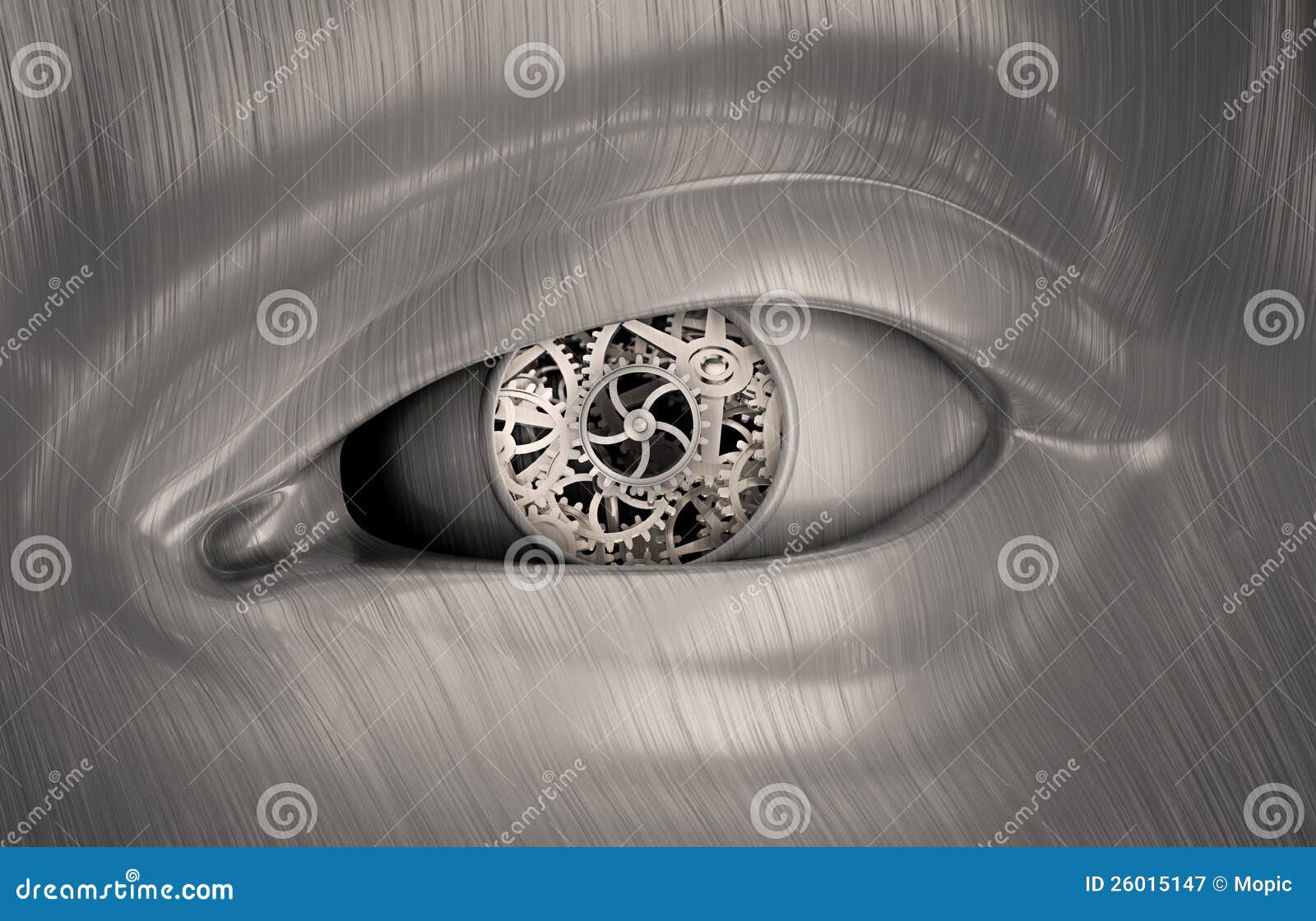 Mechanical Gears Inside a Robot S Eye Stock Illustration Illustration