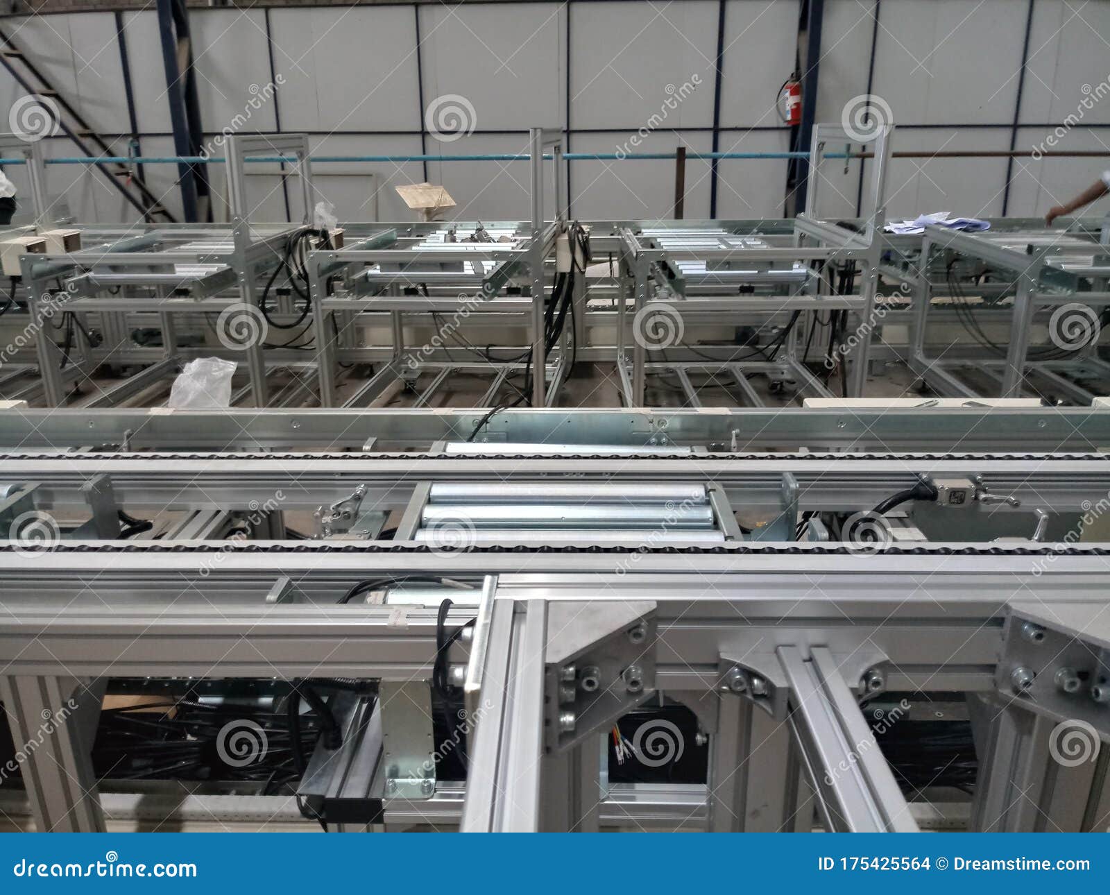 Mechanical Industry Aluminum Extrusion Frames of Conveyor Stock Photo